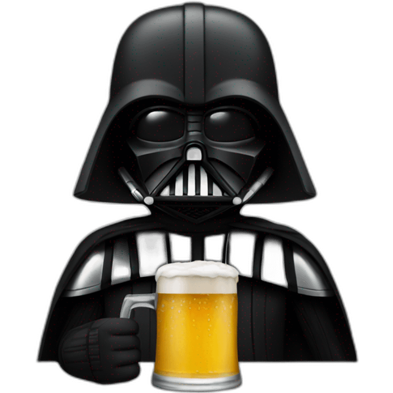 Dark Vador with a beer emoji