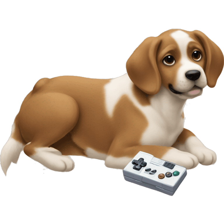 Gameboy playing nintendogs  emoji