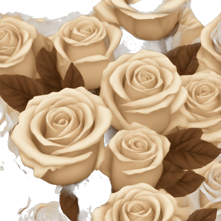 Beige and Brown roses Bouquet  emoji