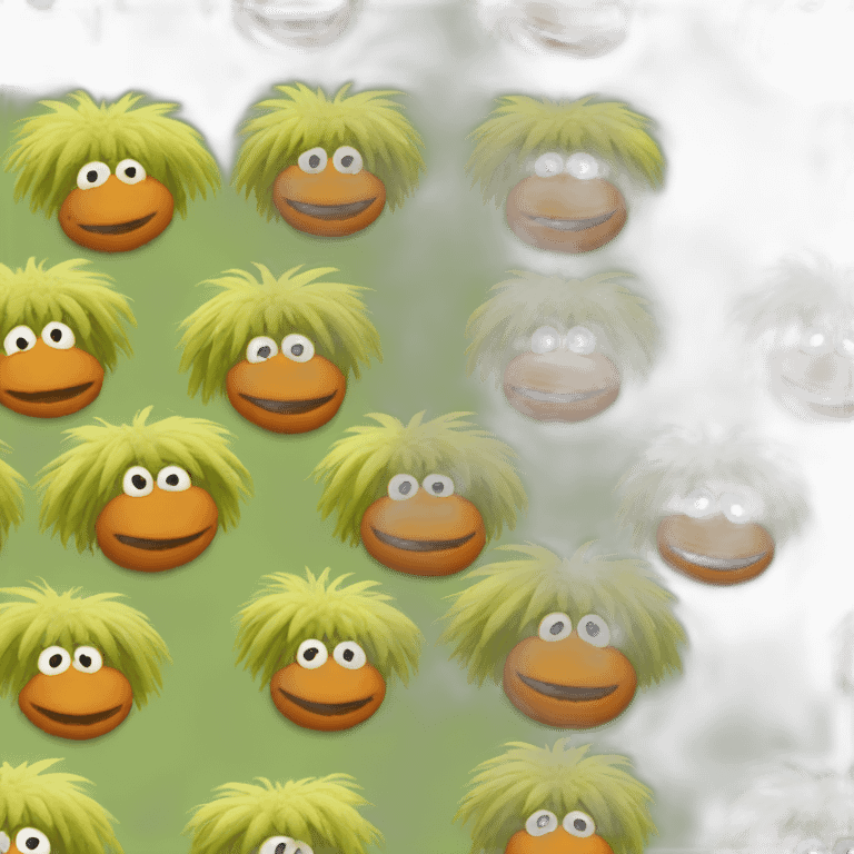 Fraggle with blond hair eating carrot emoji