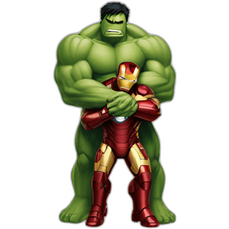 Iron Man hugging hulk emoji