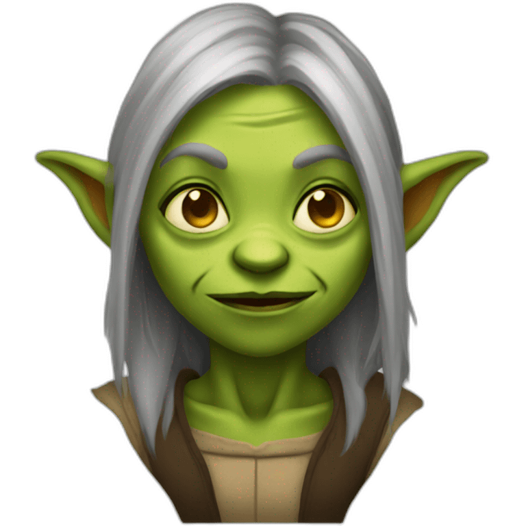 female goblin with wrinkles emoji