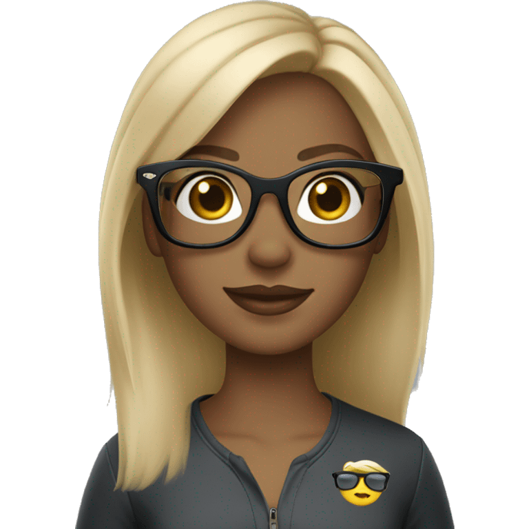 Blonde girl in eyeglasses ray-ban  emoji