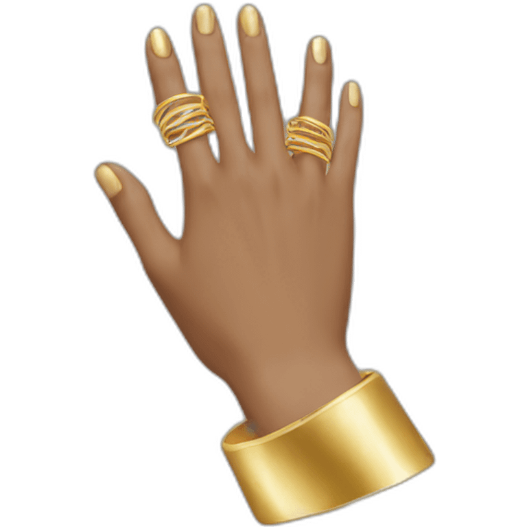 hand with gold rings emoji