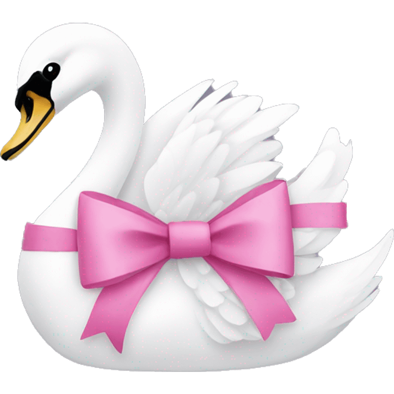 swan with a pink bow emoji