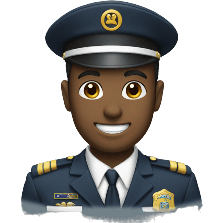 a human smiling with uniform emoji