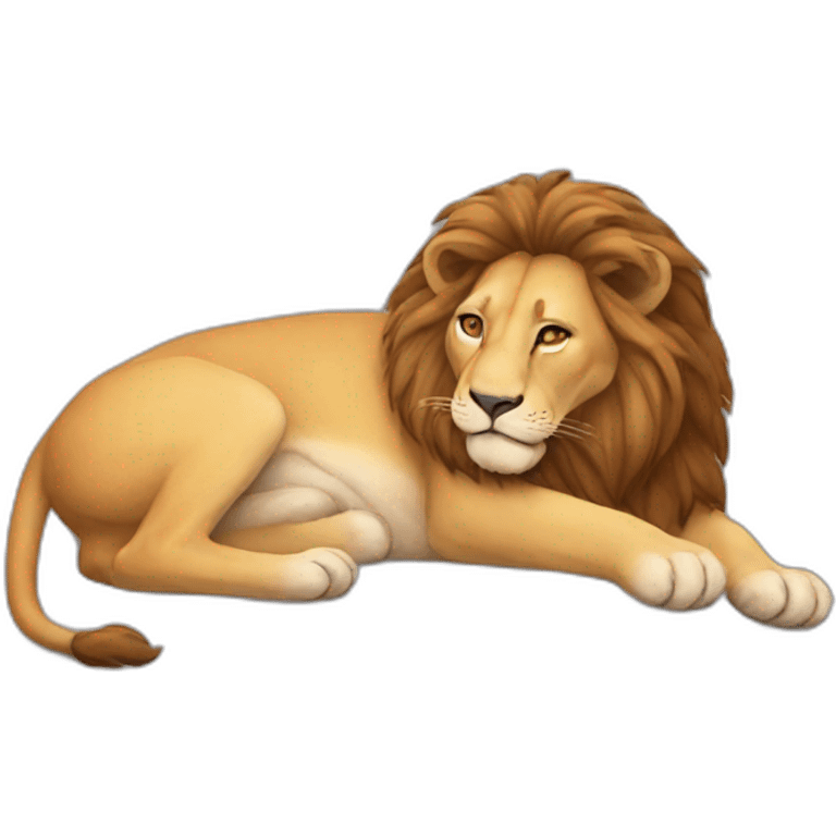 supine lion playing emoji