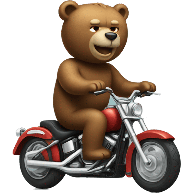 bear riding harley bike emoji