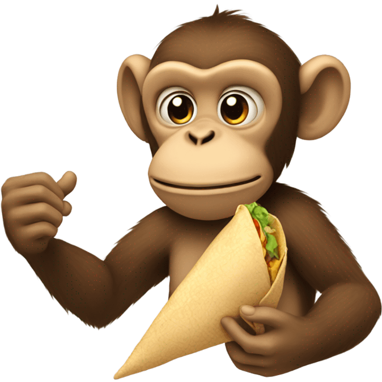 Monkey eating a burrito  emoji