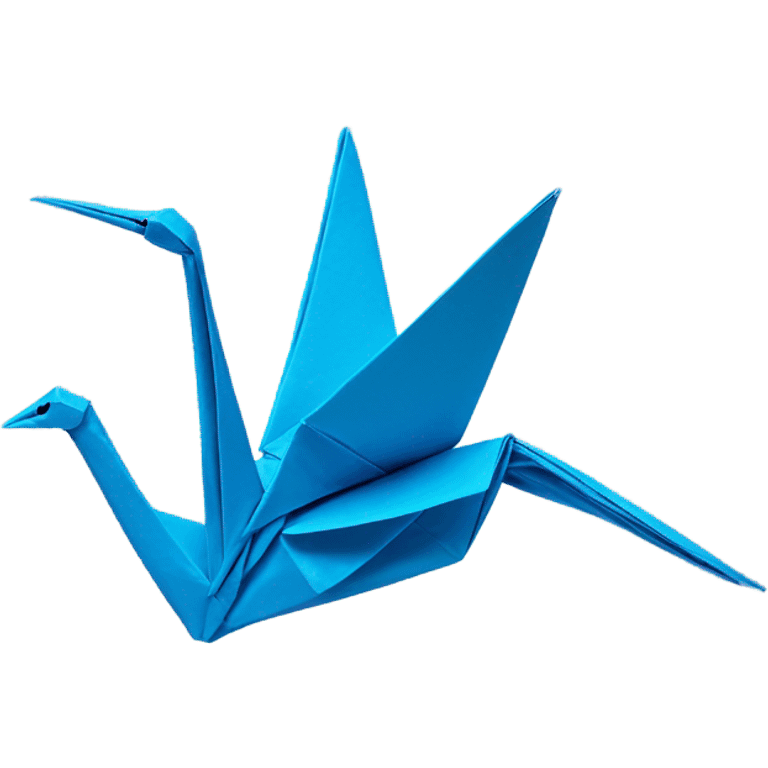 Origami crane blue emoji