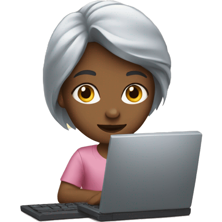 Girl on computer emoji