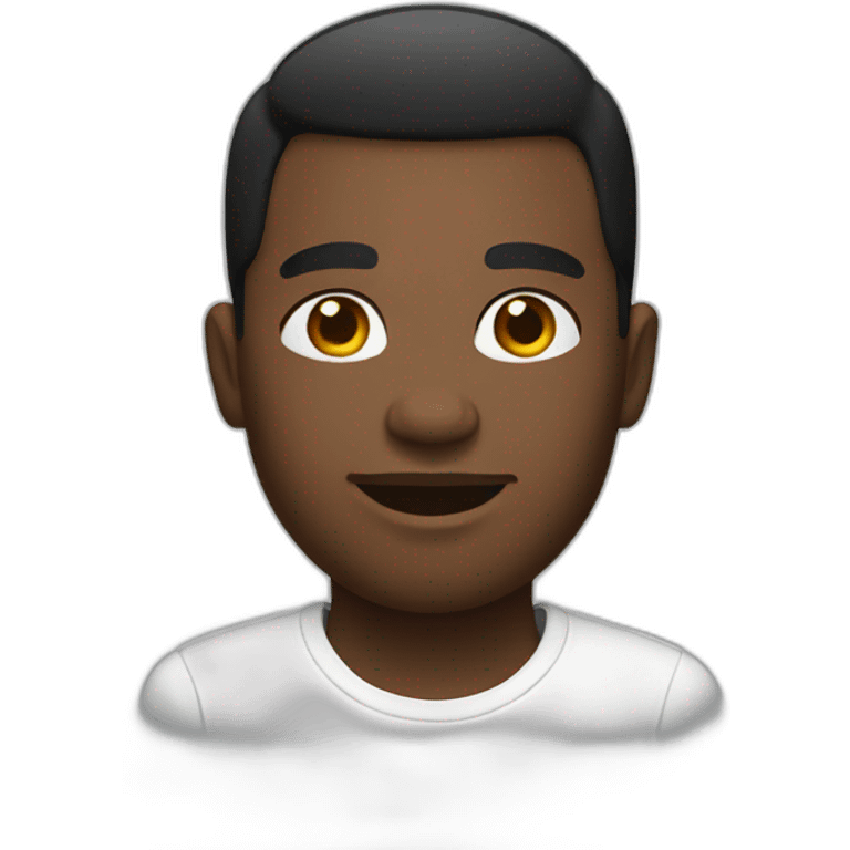 A black gay wearing a White shirt  emoji