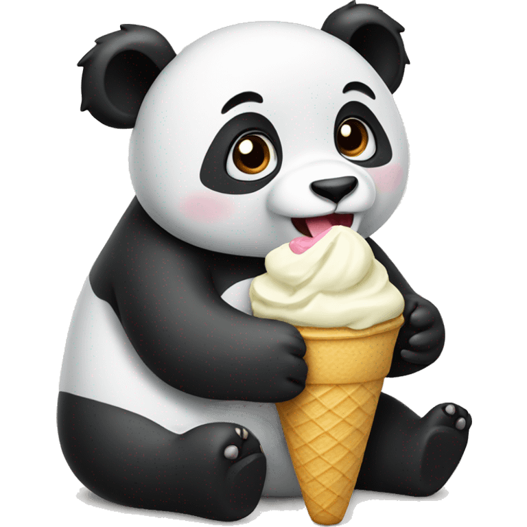 Panda eating ice cream emoji