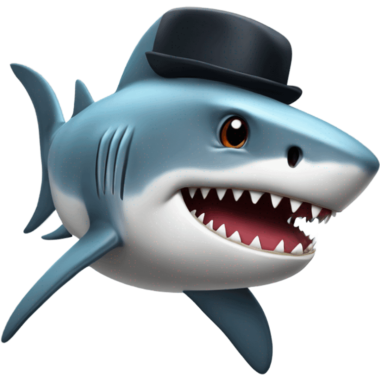 shark with tophat emoji