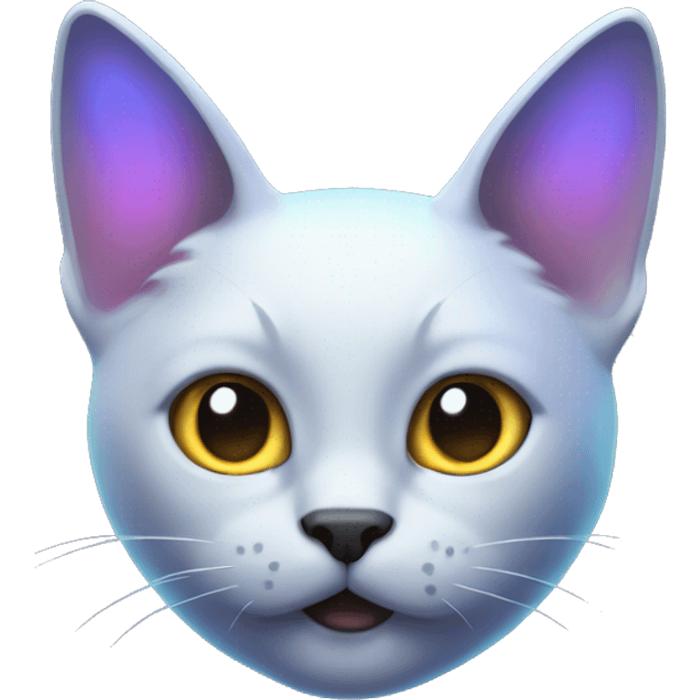 cat with glowing dark iridescent ears emoji