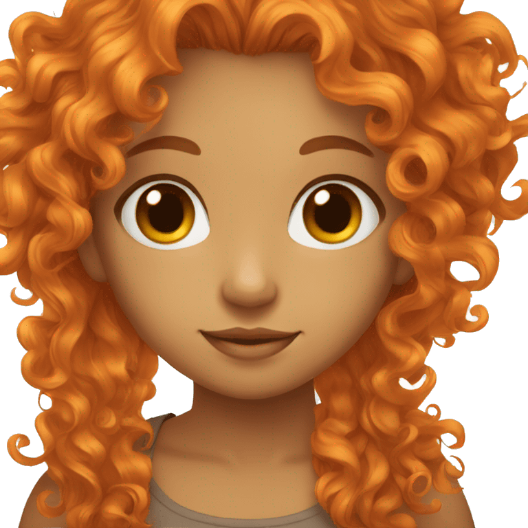 brown eyed orange curly hair girl  emoji