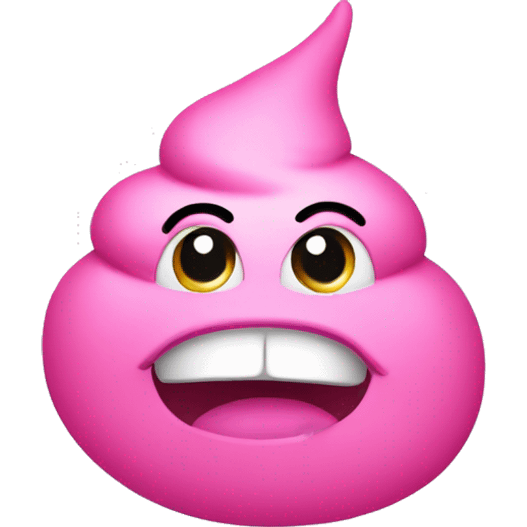 Pink poop emoji winking with lashes  emoji