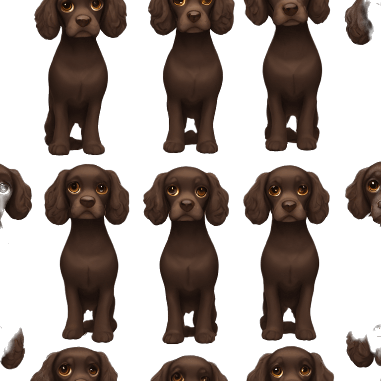 Dark brown cocker spaniel emoji