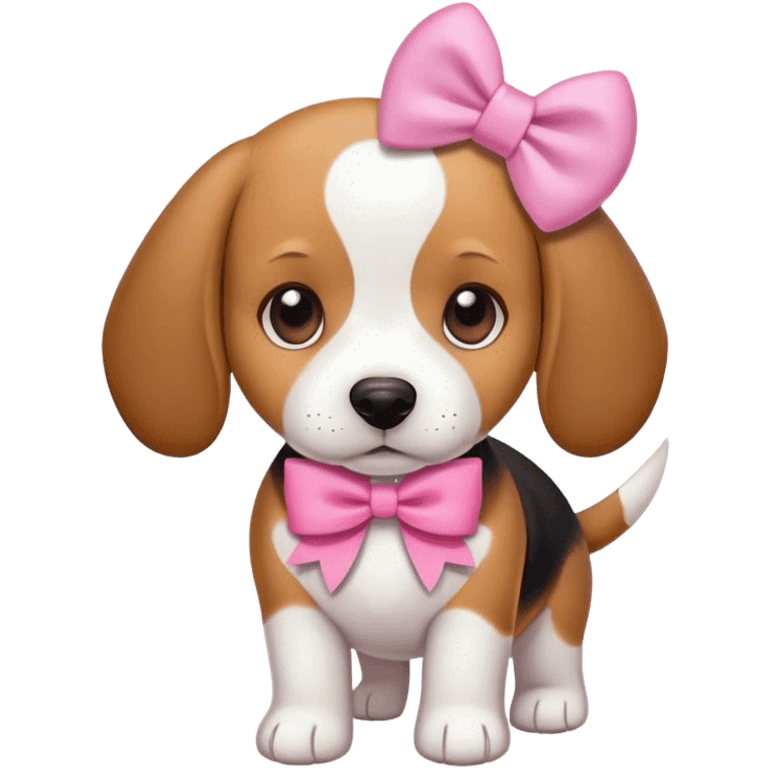 Beagle with pink bow emoji