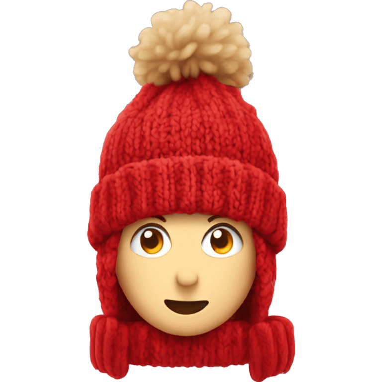 Red knit winter hat no person emoji