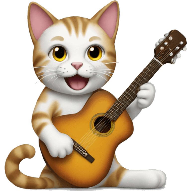 Cat playing guitar emoji