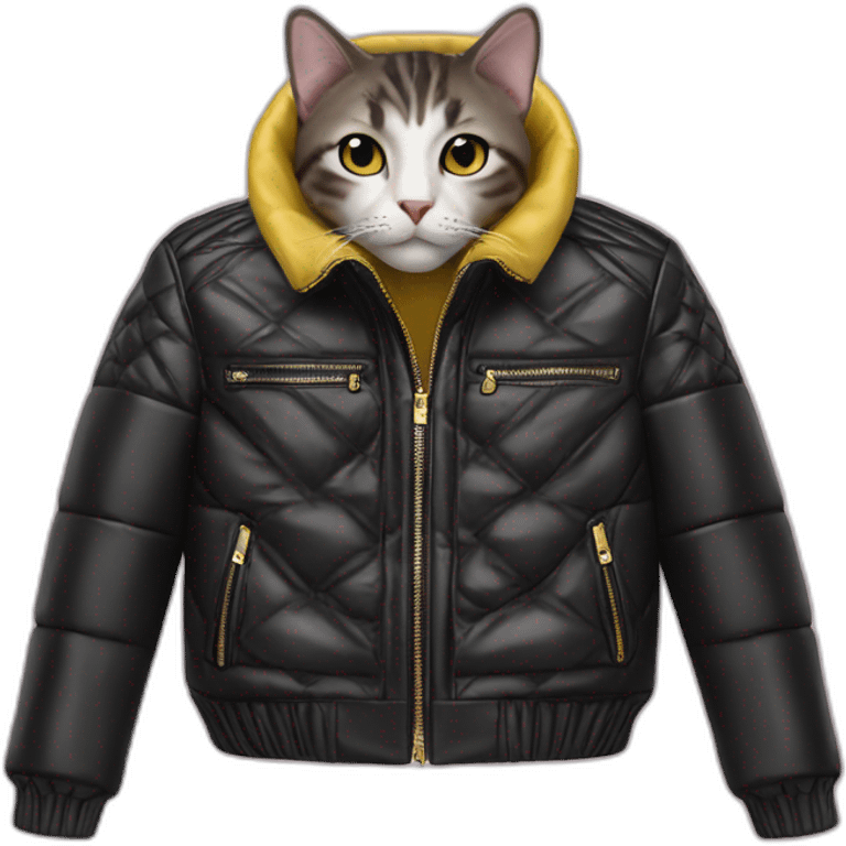 cat in the versace leather down jacket emoji