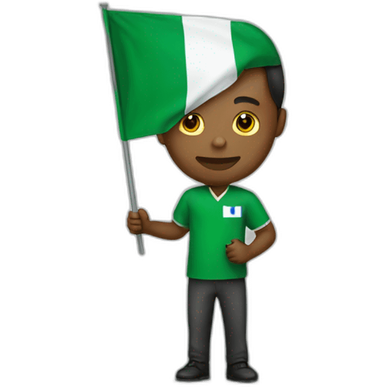 A man holding Nigeria flag emoji