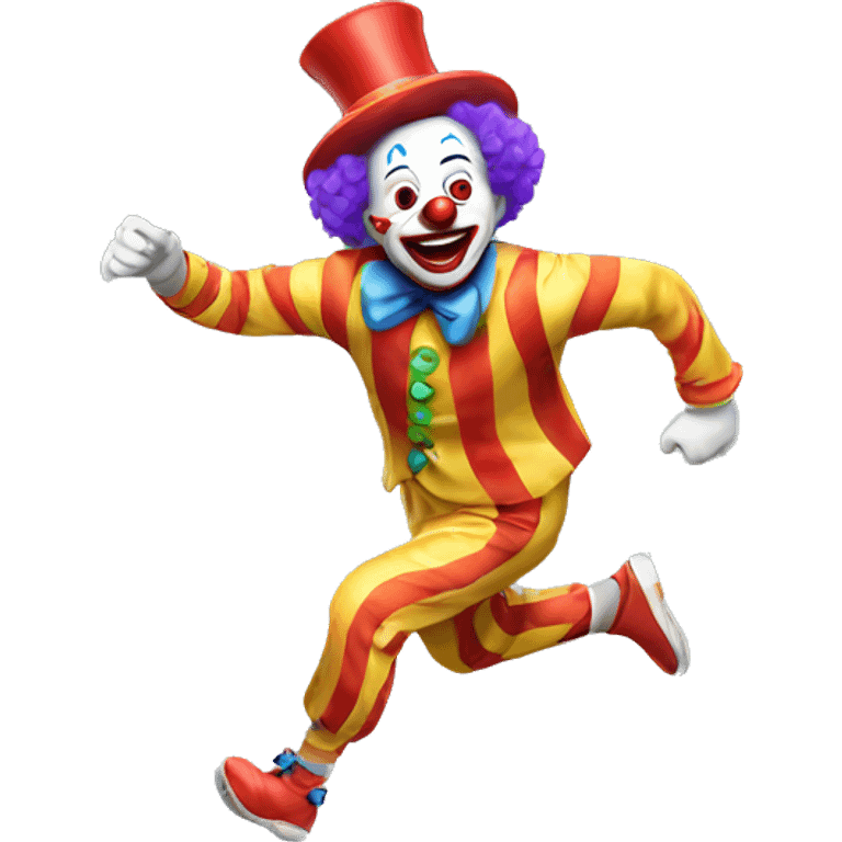 Funny clown running  emoji