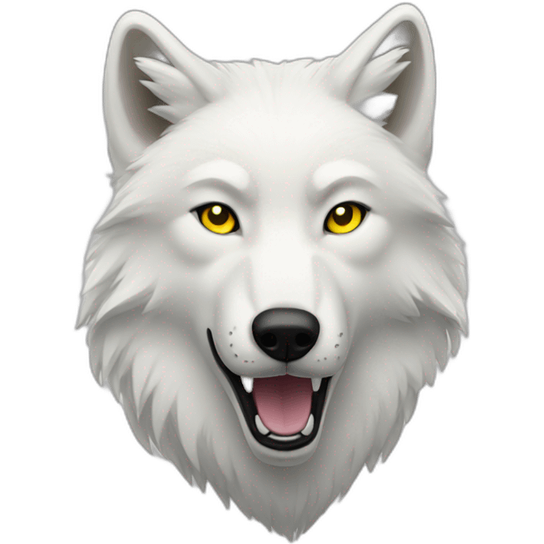 Arctic wolf with yellow eyes emoji