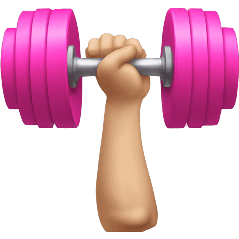 White bicep holding a pink dumbbell emoji