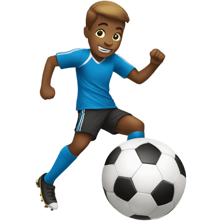 boy kicking soccer ball emoji