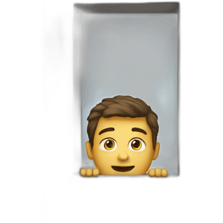 man side peeking behind wall emoji