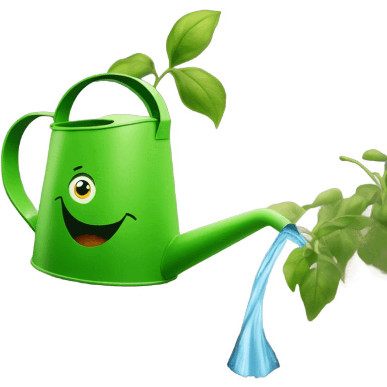 seed on the ground being watered by a watering can emoji