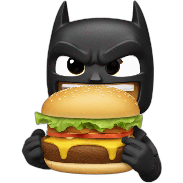 Batman eating hamburger emoji