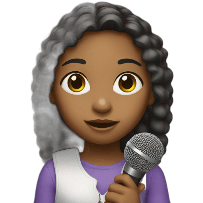 girl child with microphone emoji