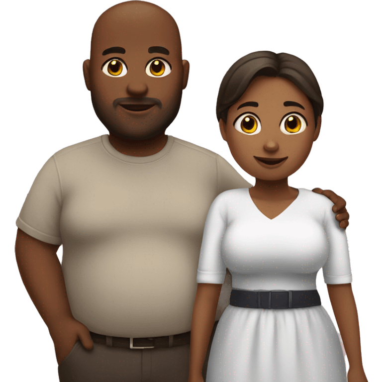 Chubby girl with husband  emoji