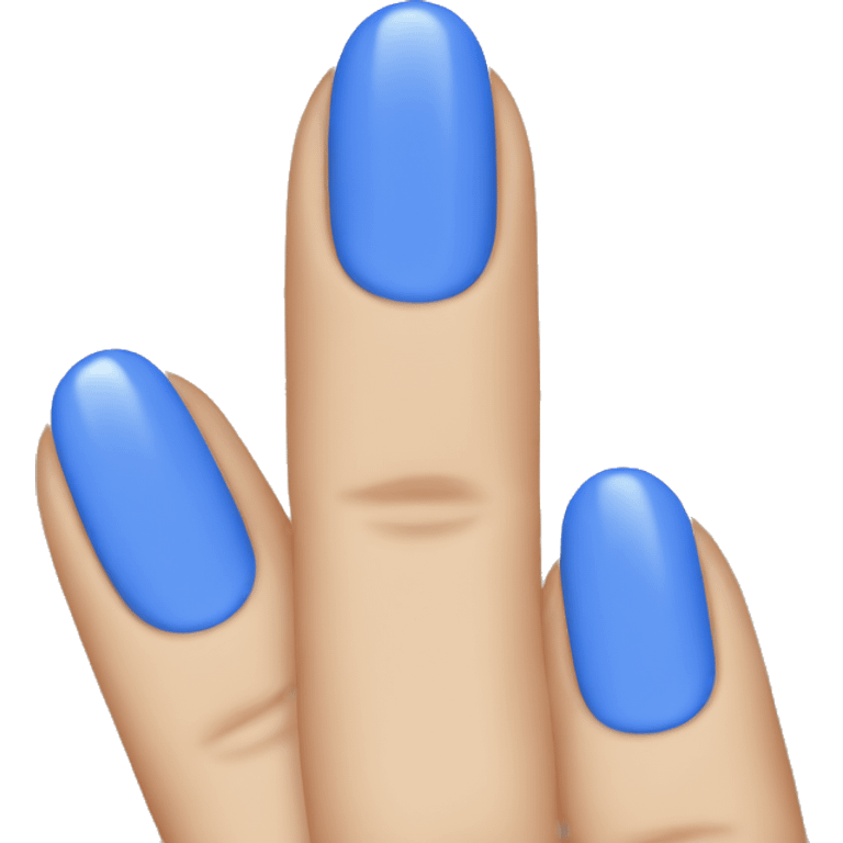 Blue painted finger nails  emoji