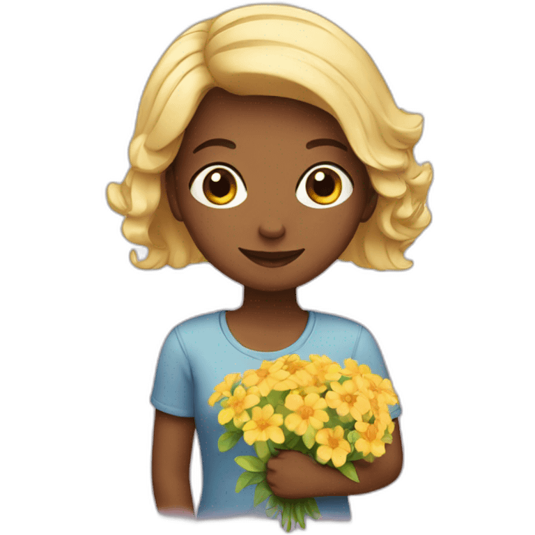 Girl with flowers  emoji