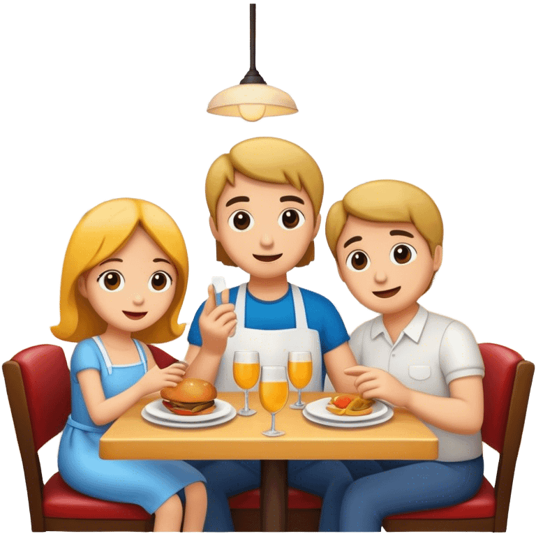 family in the restaurant  emoji