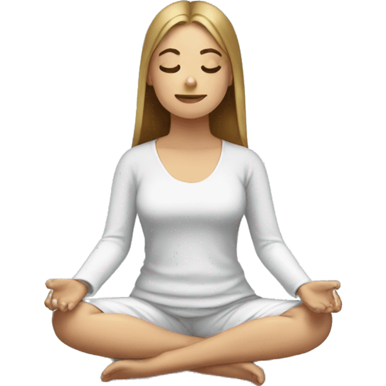 European girl meditating emoji