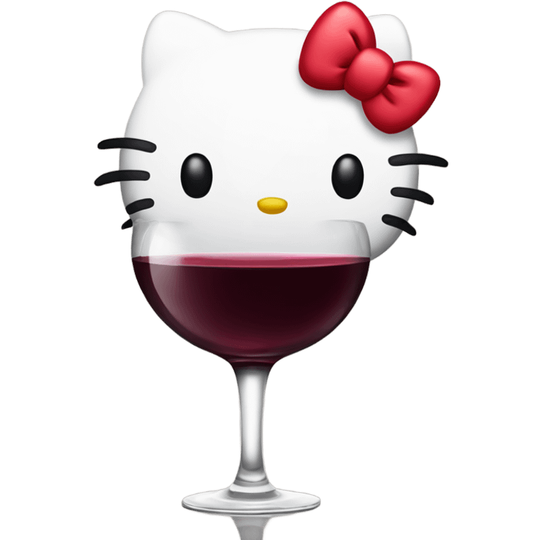 Hello Kitty drinking red wine emoji