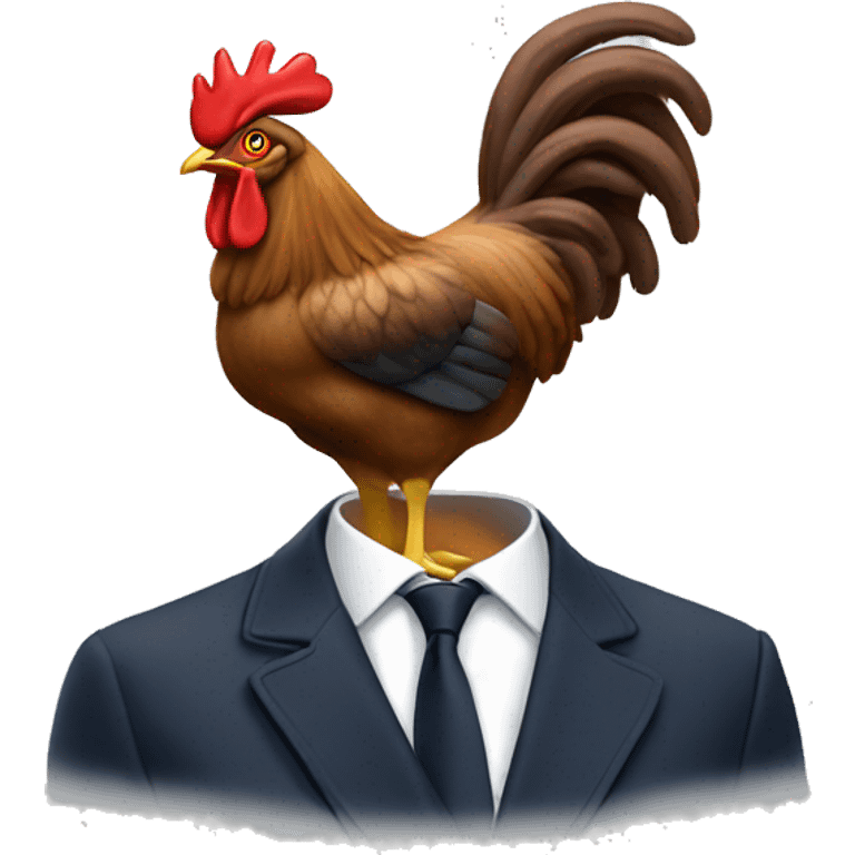 Macron sur le coq emoji