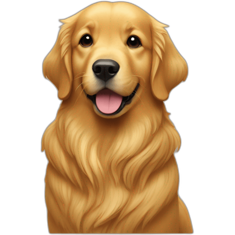 golden retriever gives to kiss+ emoji