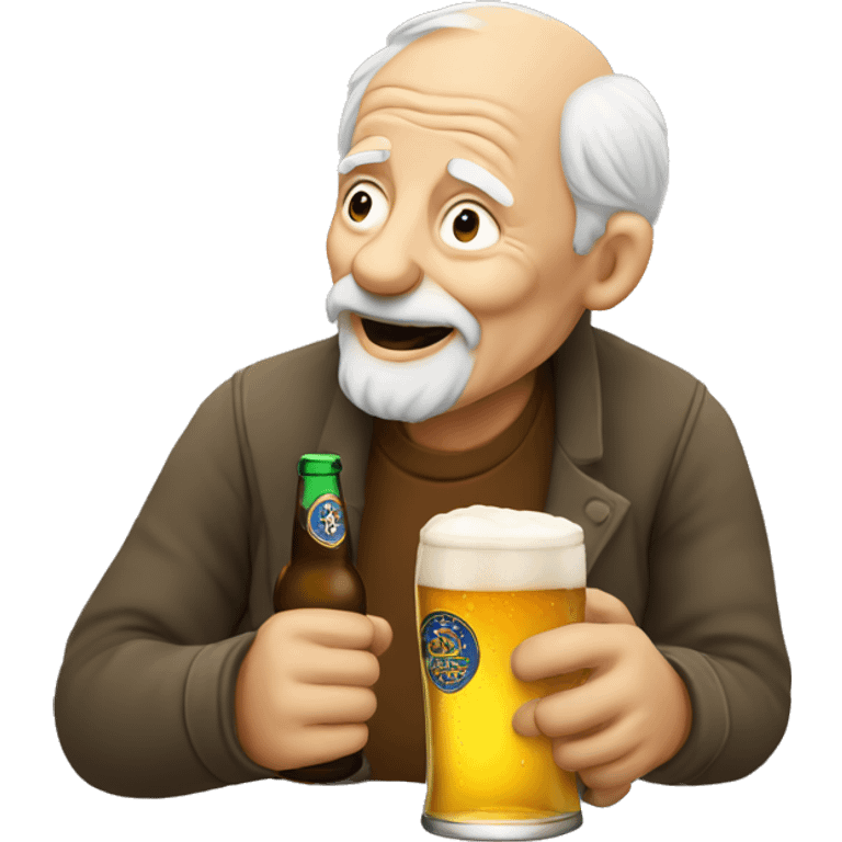 old man drinking beer emoji