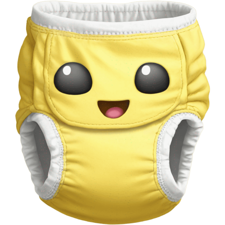 Diaper yellow inside puffy emoji