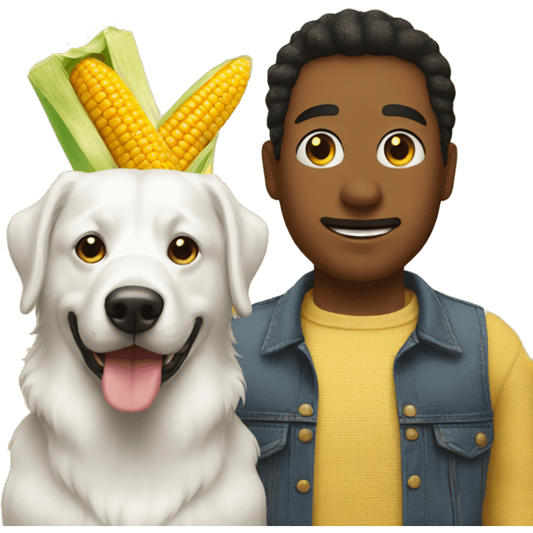 a corn and dog emoji