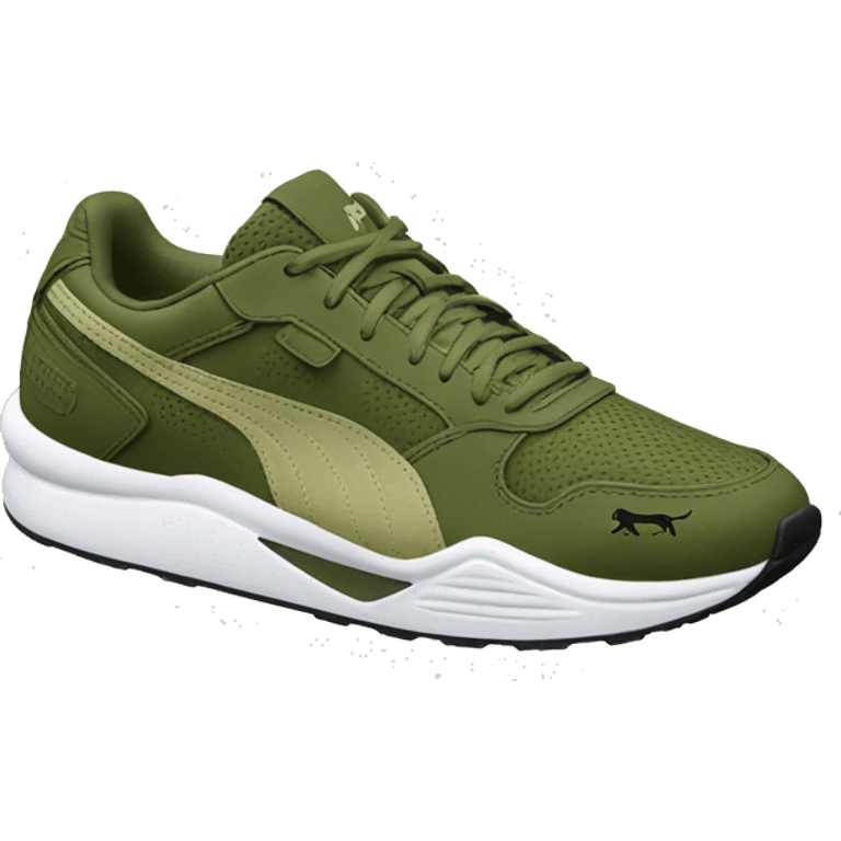 Olive green puma running shoes emoji