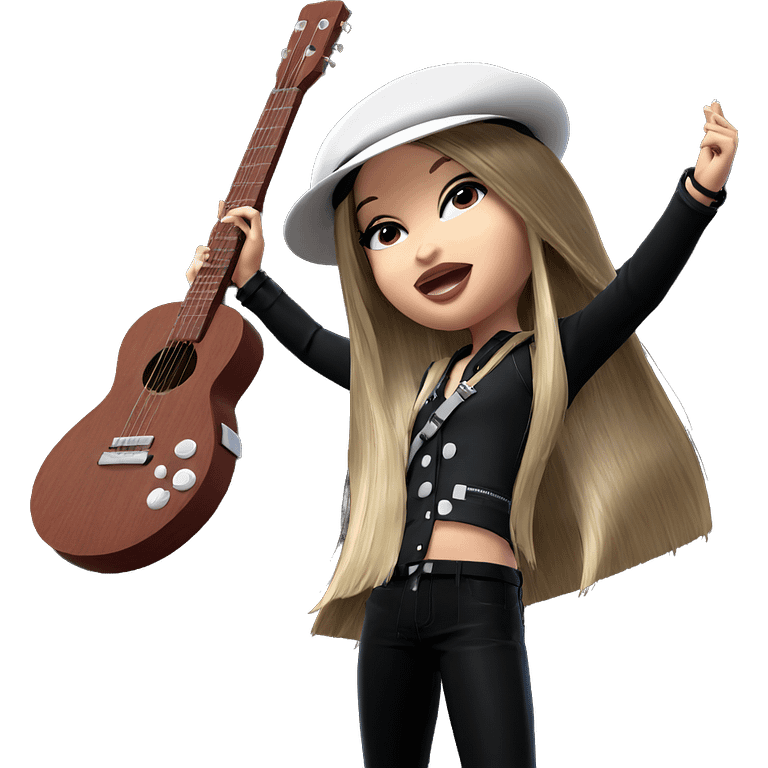 girl with guitar and hat emoji