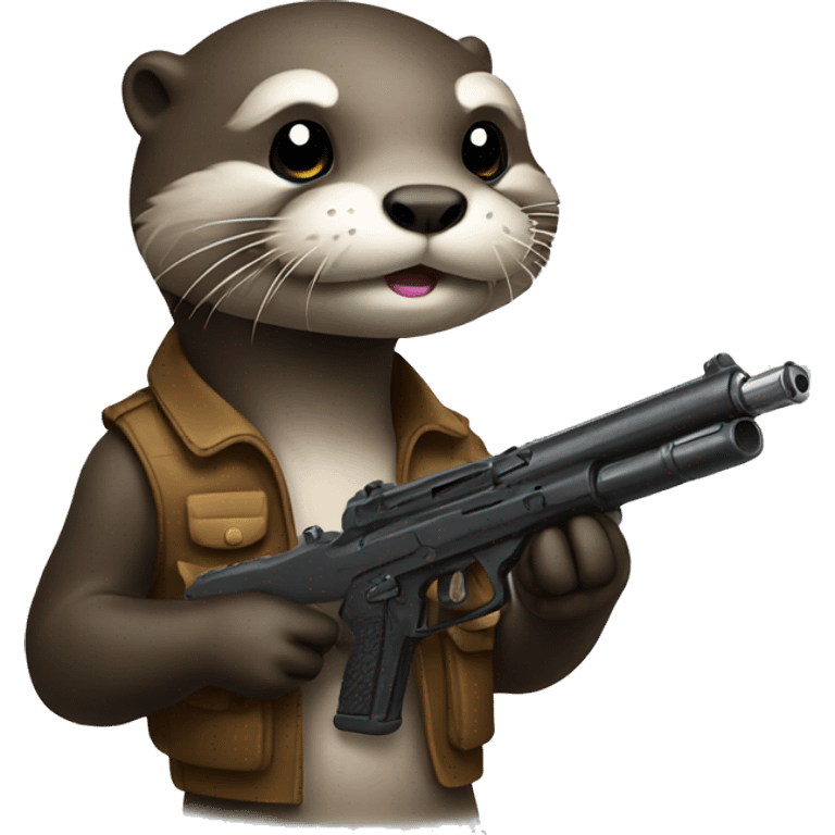 Otter with gun emoji