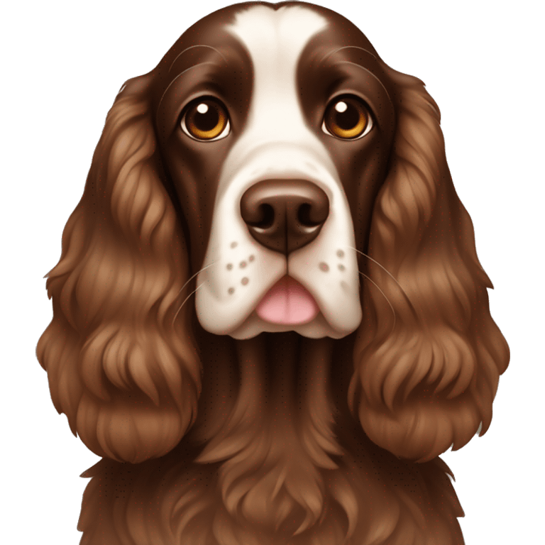 Chocolate with tan English cocker spaniel emoji